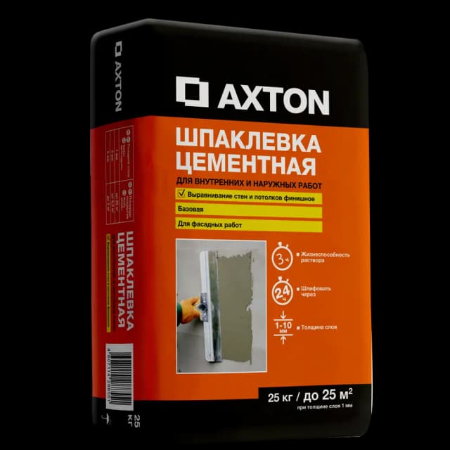 Шпаклевка цементная Axton базовая, 25 кг
