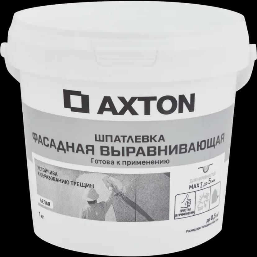 Шпатлевка Axton выравнивающая фасадная цвет белый 1 кг 1