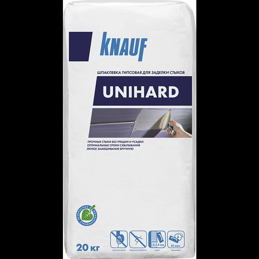Шпаклевка гипсовая для заделки швов и стыков Knauf Унихард 20 кг