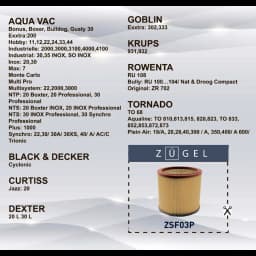 Фильтр воздушный Zugel ZSF03P, для пылесосов Dexter/Rowenta/Black&Decker 3