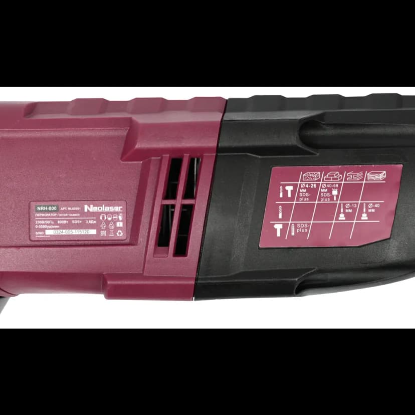Перфоратор сетевой SDS-plus Neolaser NRH-800, 800 Вт, 3.8 Дж 11