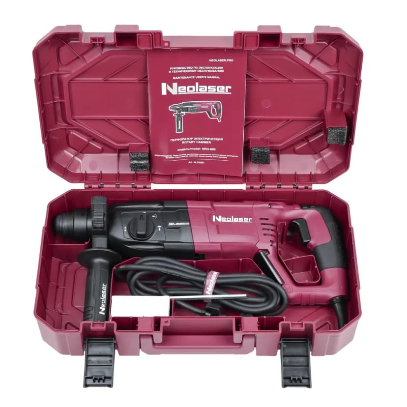 Перфоратор сетевой SDS-plus Neolaser NRH-800, 800 Вт, 3.8 Дж 12