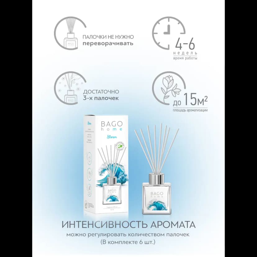 Ароматический диффузор Bago Home Шторм 45 мл 7