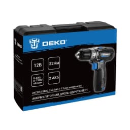 Дрель-шуруповерт аккумуляторная Deko ZKCD12 084-1040, 12 В Li-ion 2x3 Ач 6