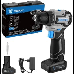 Дрель-шуруповерт аккумуляторная бесщеточная Deko Sharker Pro 084-1035, 20 В 2x2 Ач 5