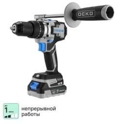 Дрель-шуруповерт аккумуляторная ударная бесщеточная Deko ZKCD20VPRO, 20 В Li-ion 2x3 Ач 1