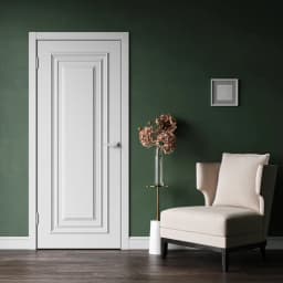 Дверь межкомнатная глухая Диана 1 60x230 см эмаль цвет белый с замком и петлями 6