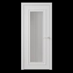 Дверь межкомнатная со стеклом Диана 1 60x230 см эмаль цвет белый с замком и петлями 1