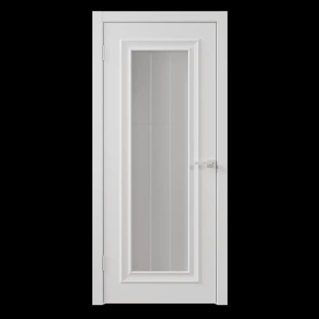 Дверь межкомнатная со стеклом Диана 1 60x230 см эмаль цвет белый с замком и петлями