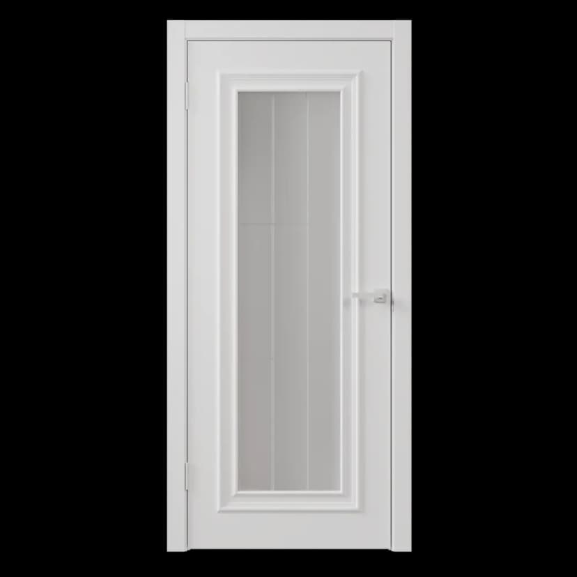 Дверь межкомнатная со стеклом Диана 1 90x230 см эмаль цвет белый с замком и петлями 1