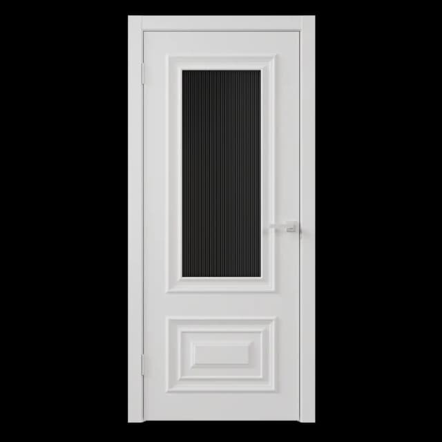 Дверь межкомнатная со стеклом Диана 2 90x230 см эмаль цвет белый с замком и петлями