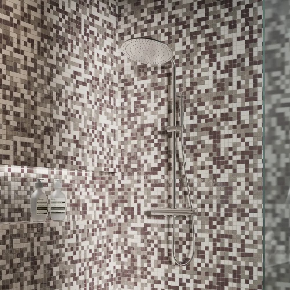 Мозаика стеклянная KREAFORTA бежевый микс 300x300x4 мм