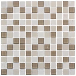 Мозаика стеклянная KREAFORTA бежевая 300x300x4 мм 2