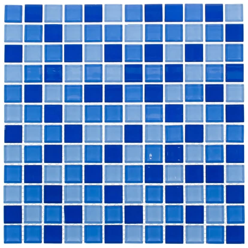 Мозаика стеклянная KREAFORTA синий-голубой 300x300x4 мм 2