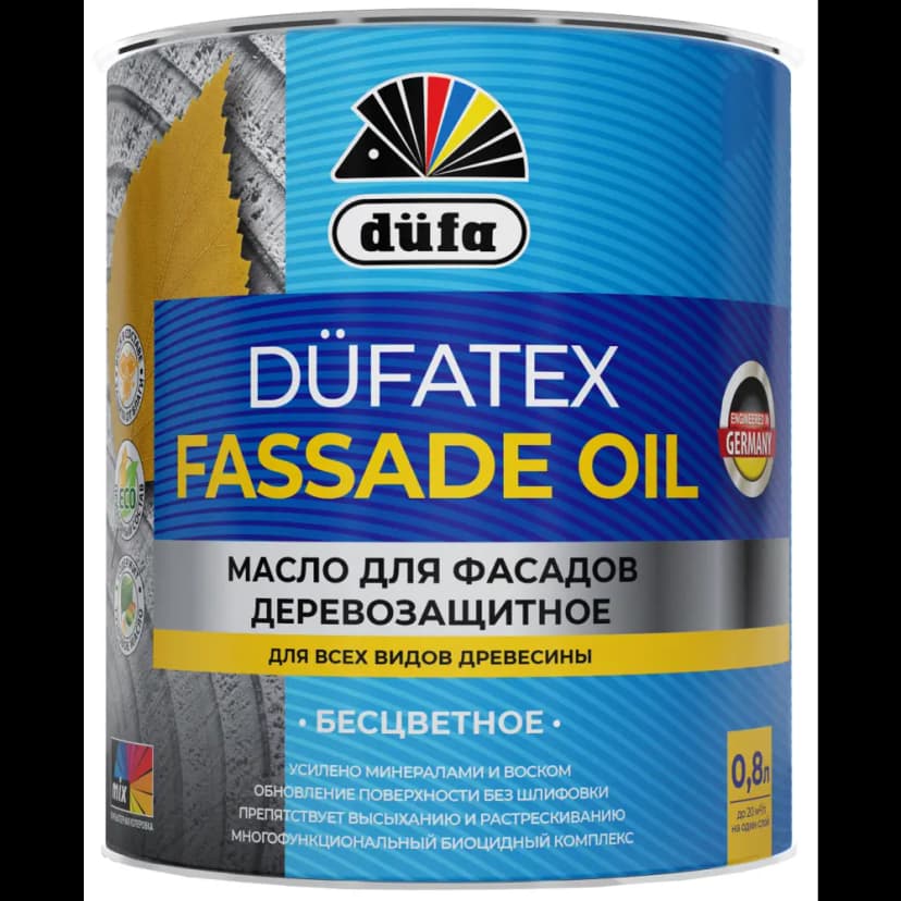 Защитное масло для фасадов Dufatex Fassade Oil цвет прозрачный 0.8 л 1