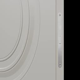 Дверь межкомнатная глухая Ларго 4Ф 60x210 см эмаль цвет серый с замком и петлями 4