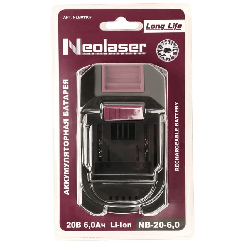 Аккумулятор Neolaser NB-20-6.0, 20 В Li-ion 6 Ач 11