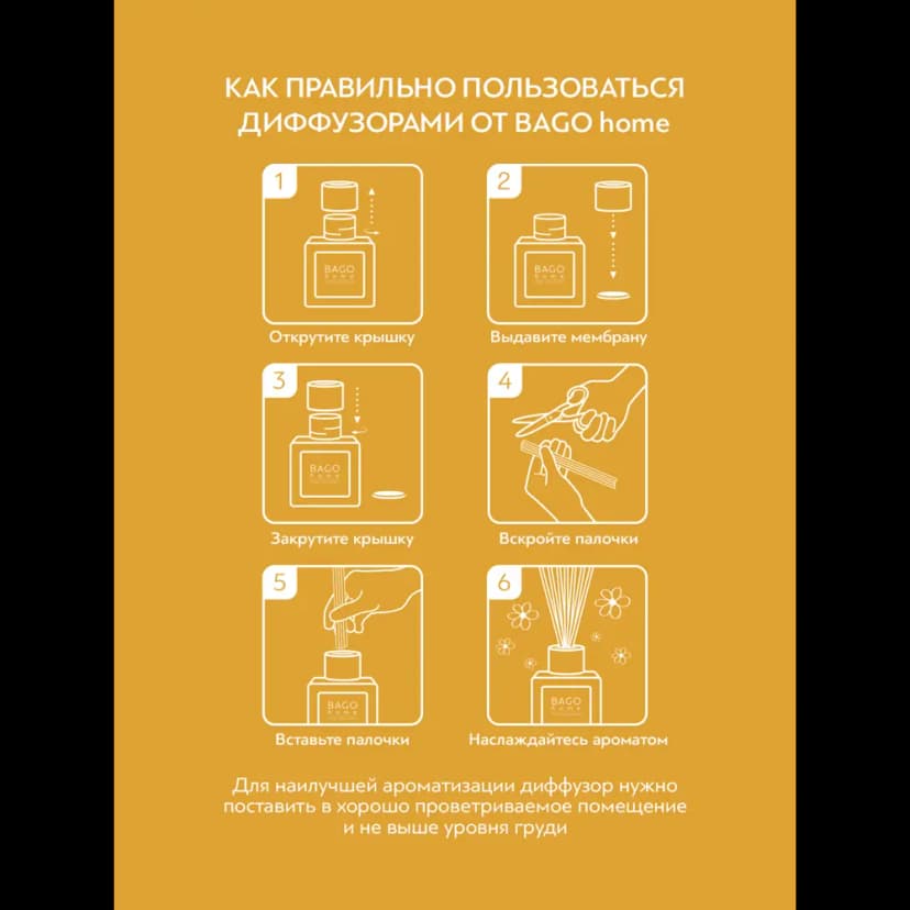 Ароматический диффузор Bago home Манго 45 мл 8