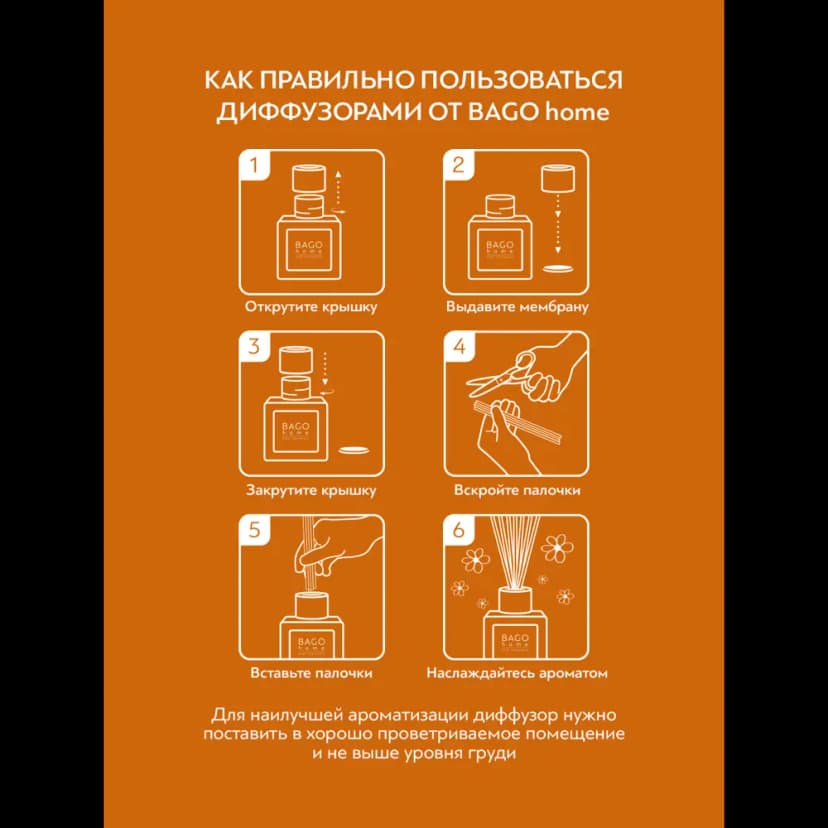Ароматический диффузор Bago home Цитрус 45 мл 8