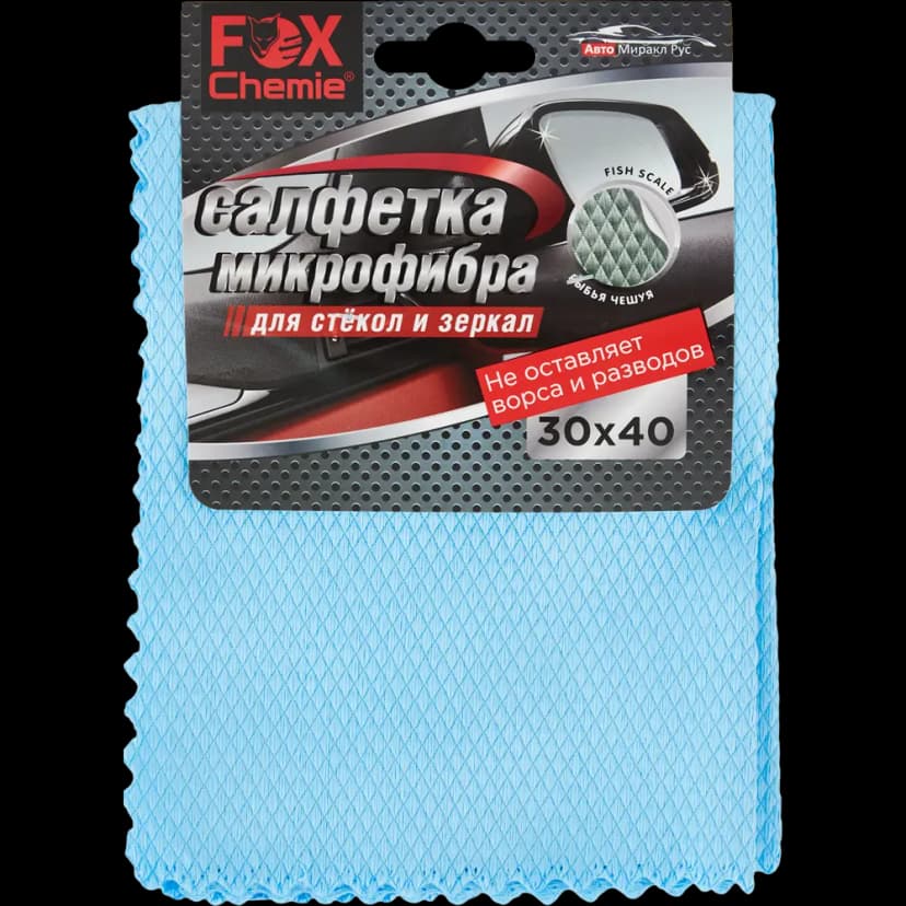 Салфетка для стекол Fox Chemie микрофибра 400x300 мм 4