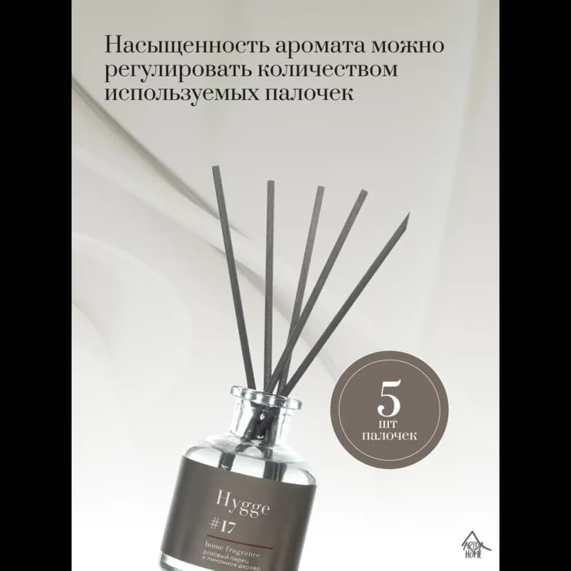 Ароматический диффузор Arida Home Hygge 17 Розовый перец/лимонное дерево 50 мл 4