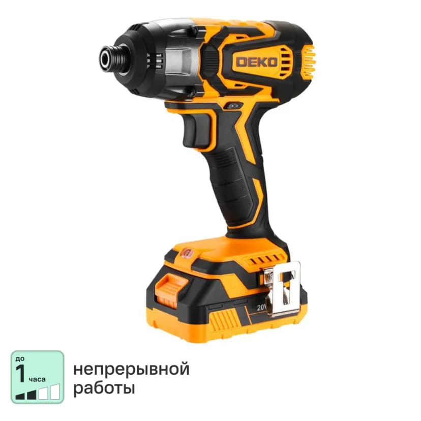 Винтоверт ударный аккумуляторный Deko DKTS20-LI, 20 В Li-ion 2 Ач 1