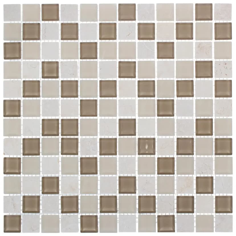 Мозаика стеклянная KREAFORTA бежевая 300x300x4 мм 2
