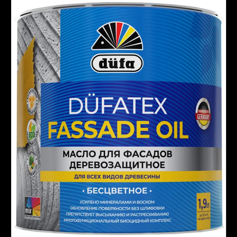 Защитное масло для фасадов Dufatex Fassade Oil цвет прозрачный 1.9 л 1