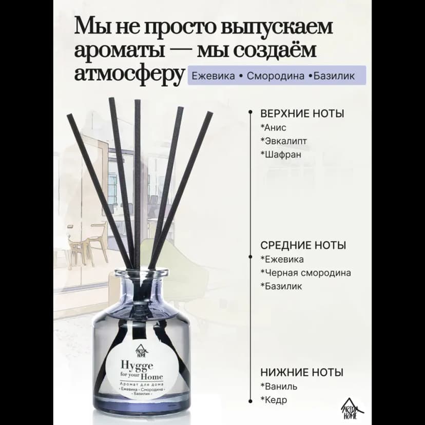 Диффузор Arida Home Hygge Home Ежевика, смородина и базилик 50 мл 4