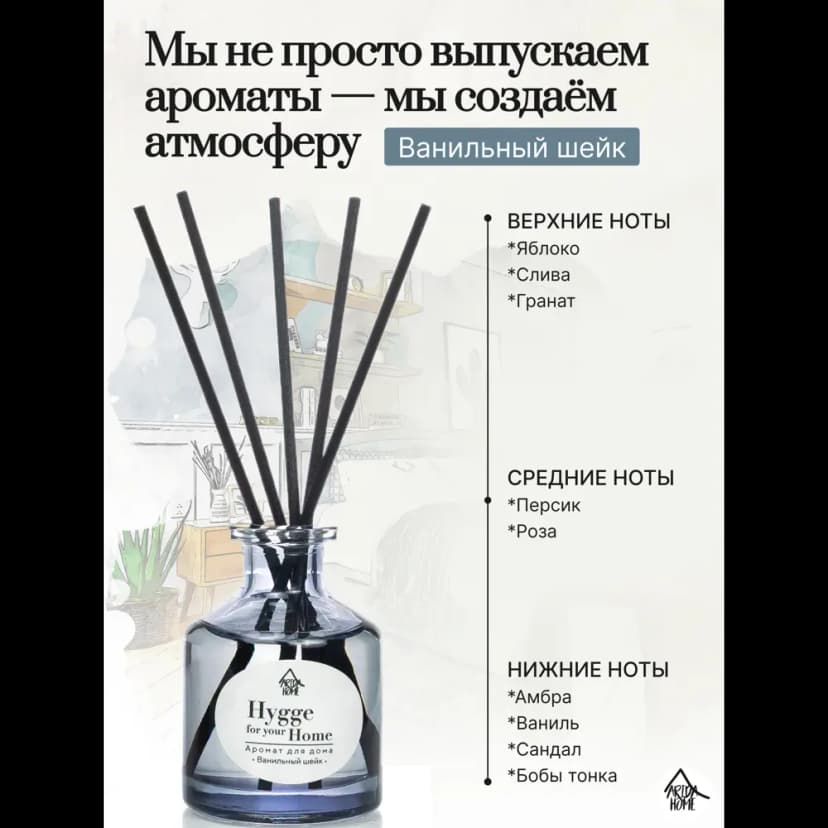Диффузор Arida Home Hygge Home Ванильный шейк 50 мл 4