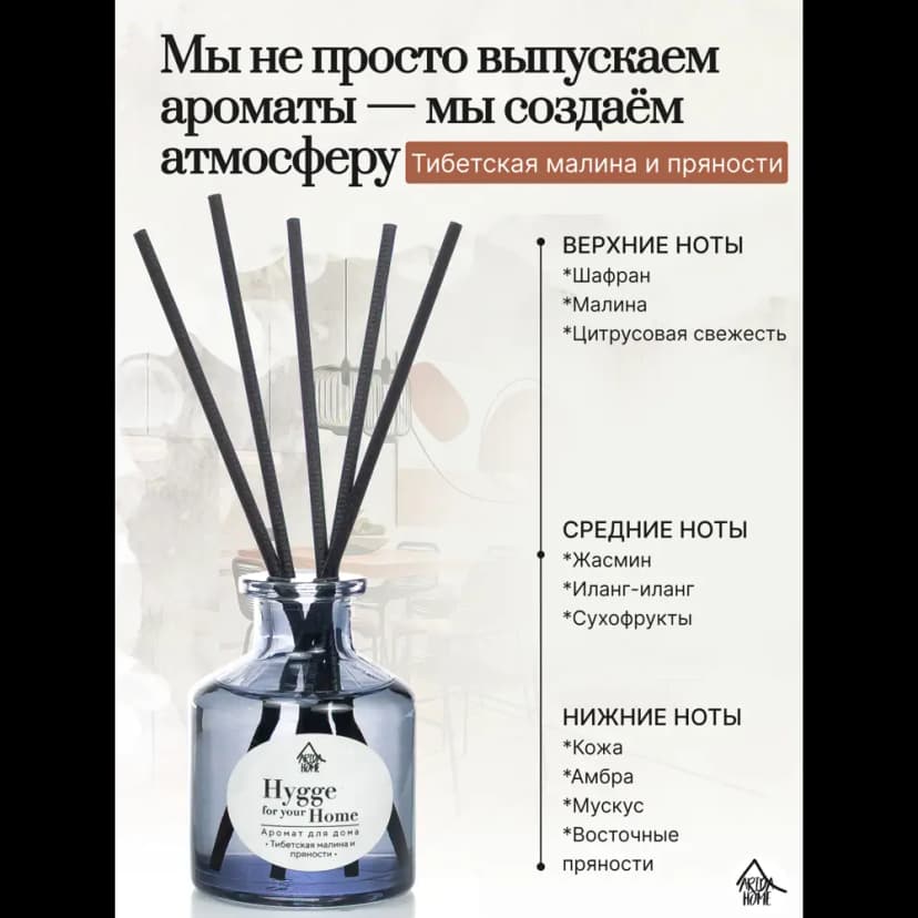 Диффузор Arida Home Hygge Home Тибетские малиновые пряности 50 мл 4