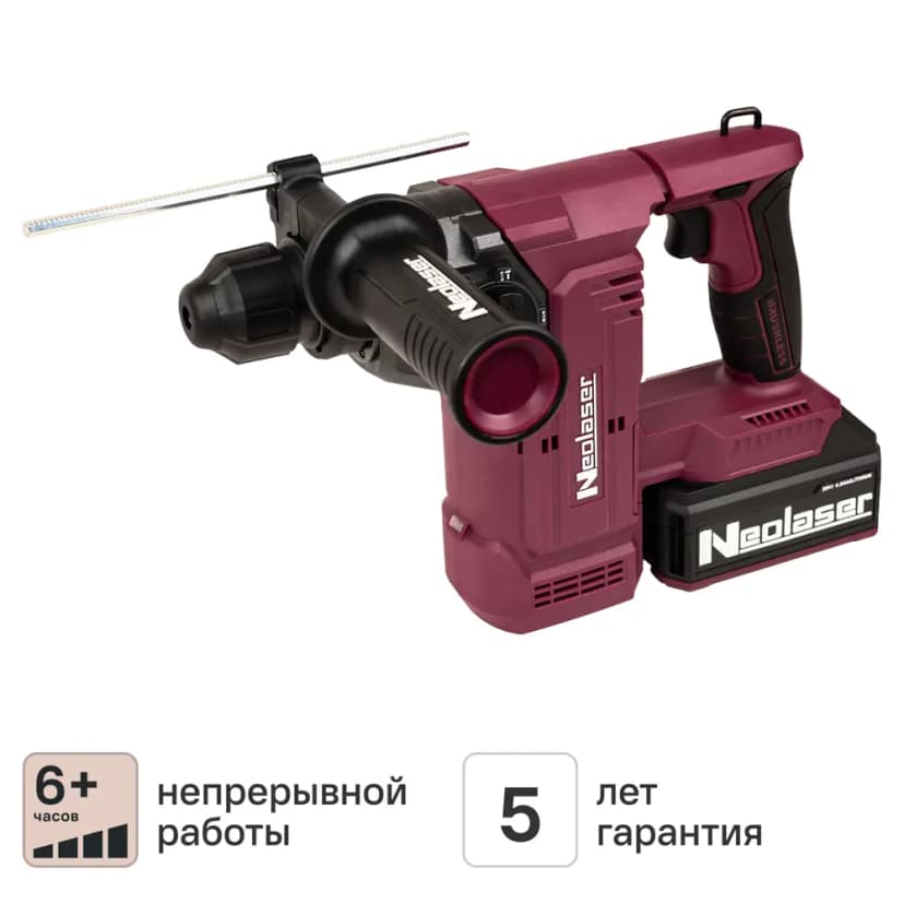 Перфоратор аккумуляторный SDS-plus Neolaser NRH-204, 20 В 4 Ач, 3.7 Дж 1