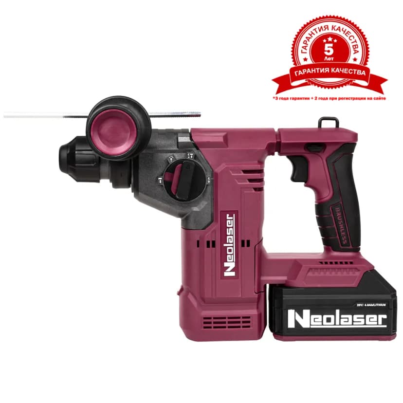 Перфоратор аккумуляторный SDS-plus Neolaser NRH-204, 20 В 4 Ач, 3.7 Дж 4