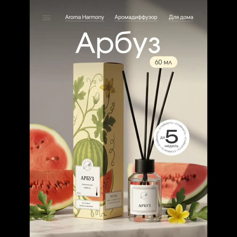 Ароматический диффузор Aroma Harmony Арбуз 60 мл 2